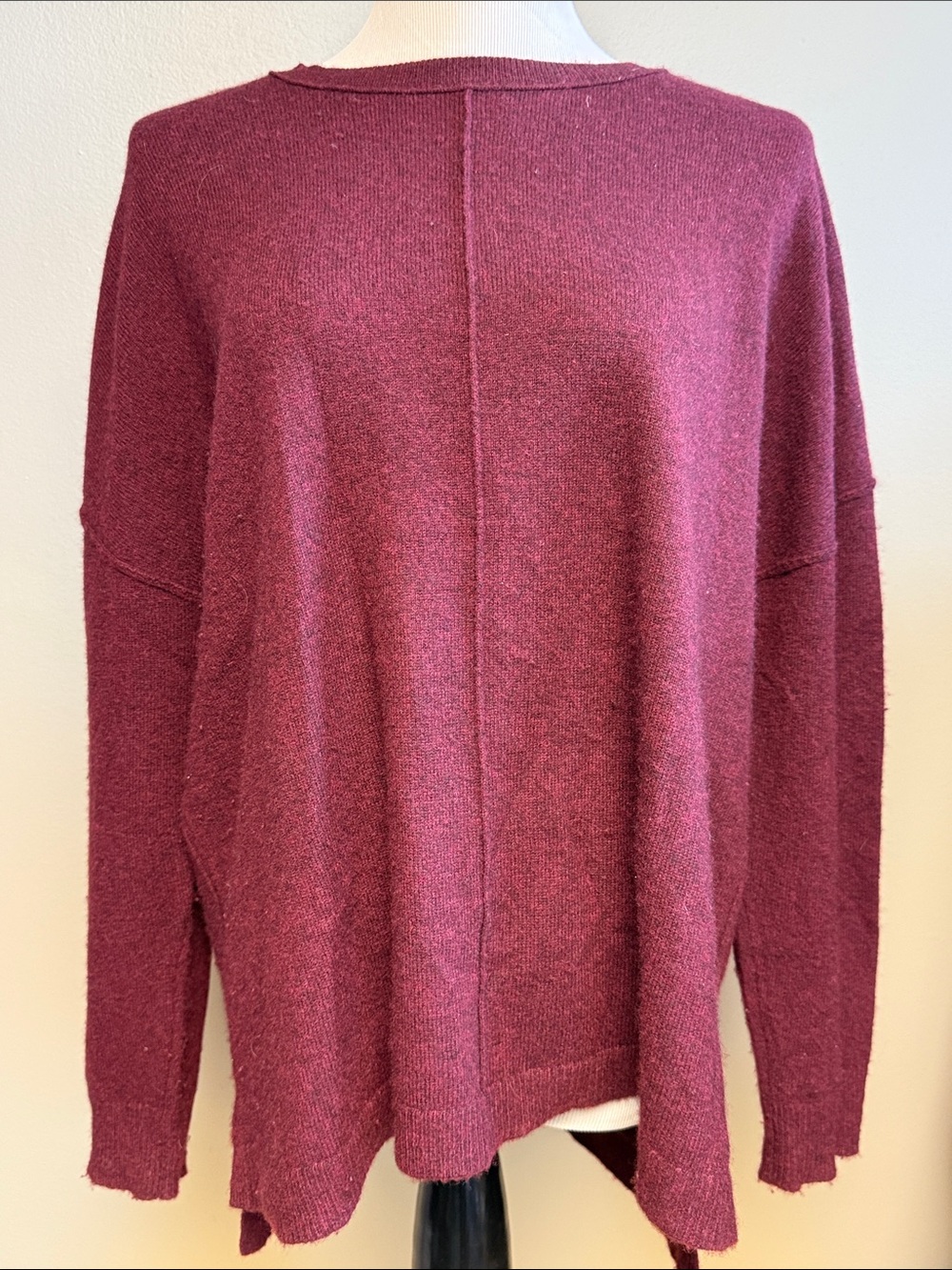 Catherine Malandrino 100% Cashmere Sweater Women's XL Burgundy Knit Top